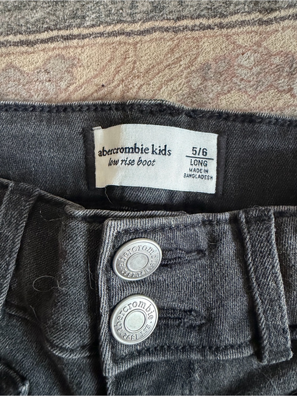 abercrombie kids Charcoal Low-Rise Boot Jeans